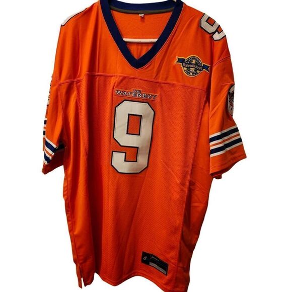 Jersey Nation Bobby Boucher #9 NWT The Waterboy Adam Sandler Movie Mud Dogs Bour - Picture 2 of 6